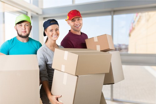 Commercial office removals in Bayswater with equipment and desks ready for transport