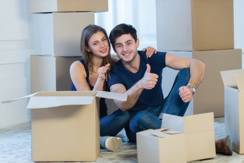 Organised moving boxes inside a Bayswater property