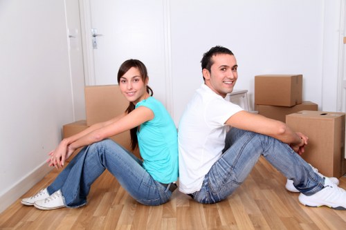 Office relocation team preparing workstations in Bayswater