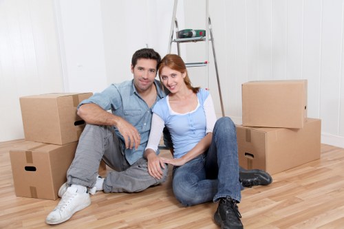 Organised boxes and moving supplies for a Bayswater apartment relocation