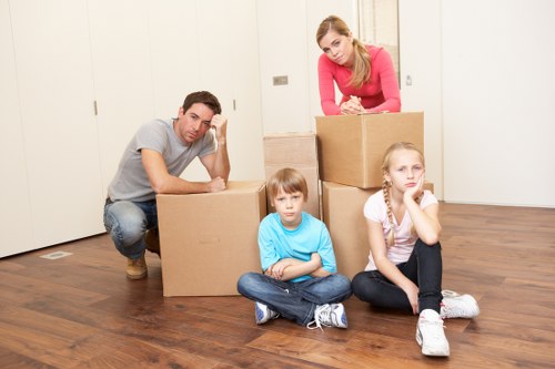 Checklist and packed boxes ready for a house move in Bayswater