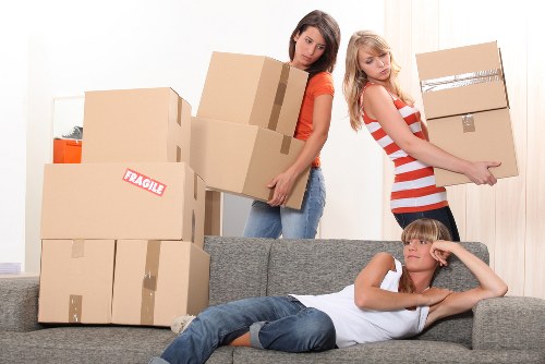 Staff preparing for office removals in Bayswater with labelled equipment